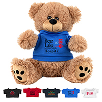 LARGE 8" Plush Teddy Bear With Choice of T-Shirt Color